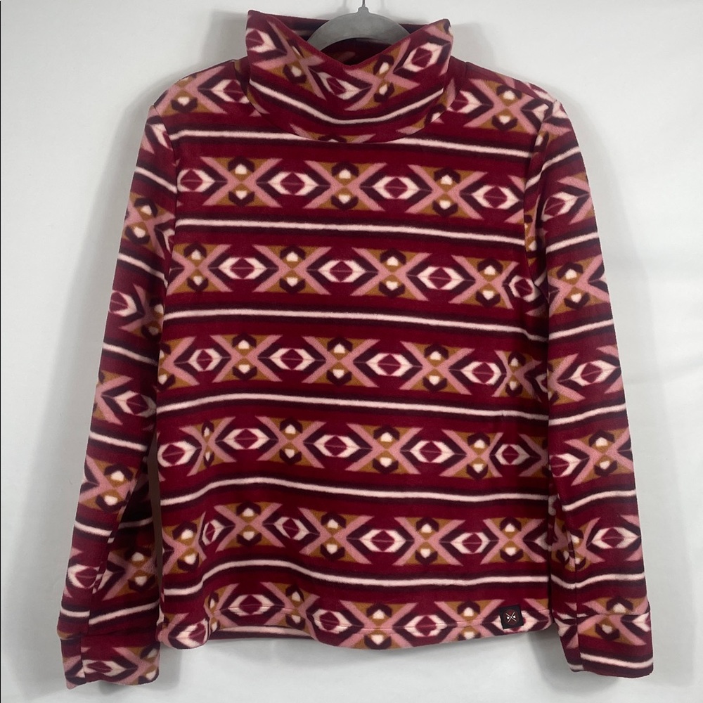 Mountain and Isles Western Aztec Mock Neck Fleece Pullover‎ Sweatshirt. Size M
